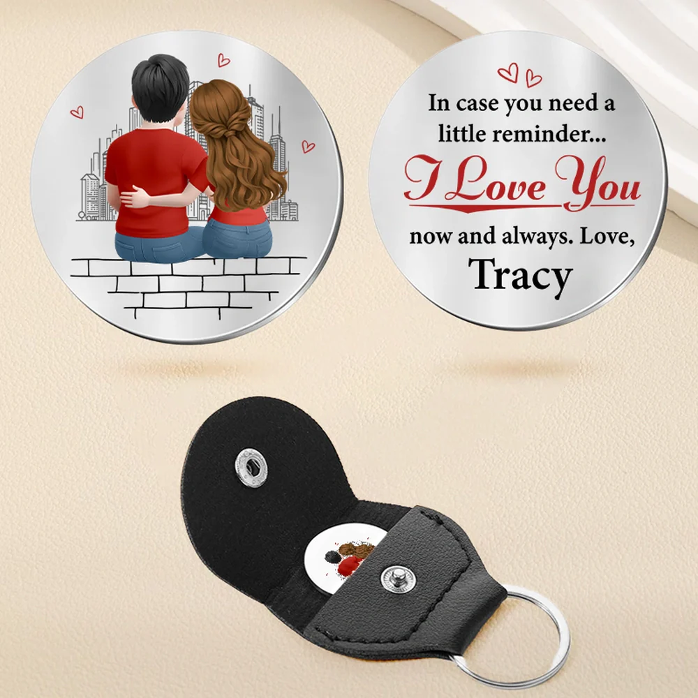 Personalized Pocket Hug Token with Couple Hugging Illustration, Unique Romantic Gift for Him or Her, A Little Reminder to Carry - Image 2