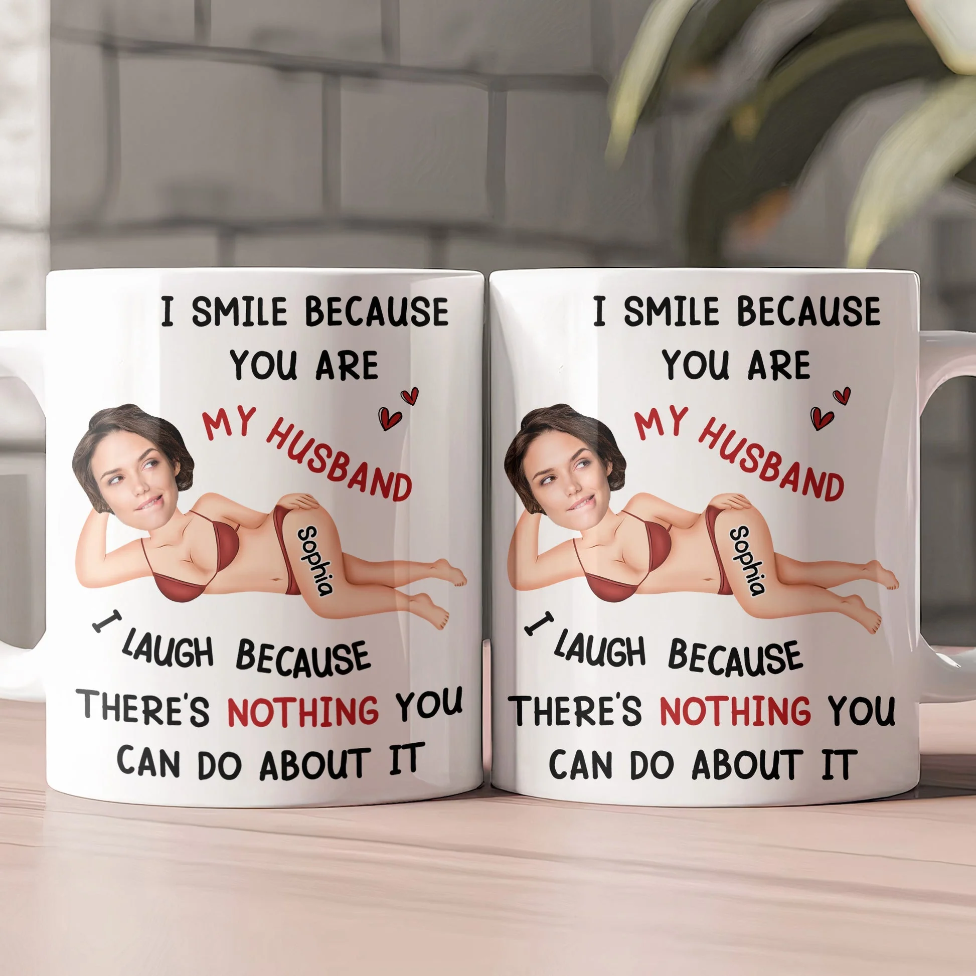 Personalized White Ceramic Mug Funny Husband Love Quote With Custom Photo Look Unique Valentine Gift - Image 2