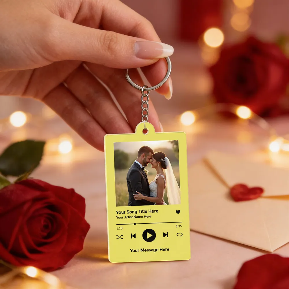 Personalized Song QR Acrylic Keychain With Photo Player Card Look, Romantic Couple Gift, Unique Custom Keepsake - Image 5