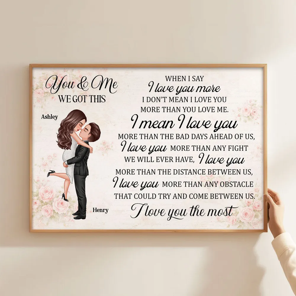 Personalized Couple Quote Poster You & Me We Got This Romantic Wall Art Unique Gift for Couple - Image 6