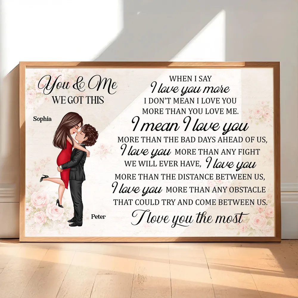 Personalized Couple Quote Poster You & Me We Got This Romantic Wall Art Unique Gift for Couple - Image 7