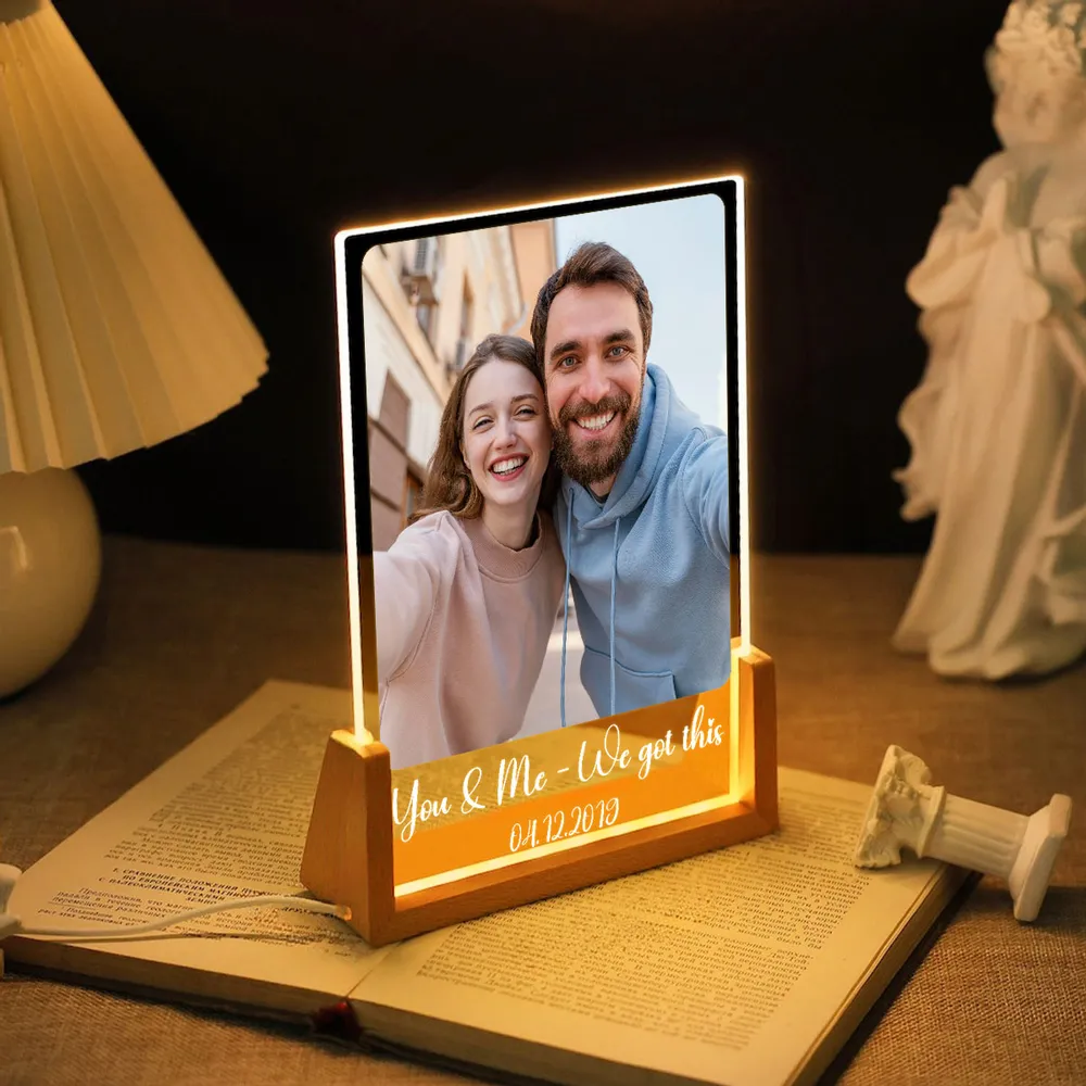 You Make My Heart Smile Personalized LED Light Frame - Romantic Photo Keepsake With Cozy Ambient Light, Creative Gift - Image 5