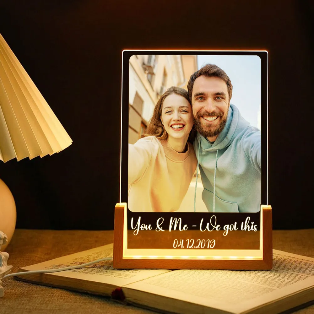 You Make My Heart Smile Personalized LED Light Frame - Romantic Photo Keepsake With Cozy Ambient Light, Creative Gift - Image 6