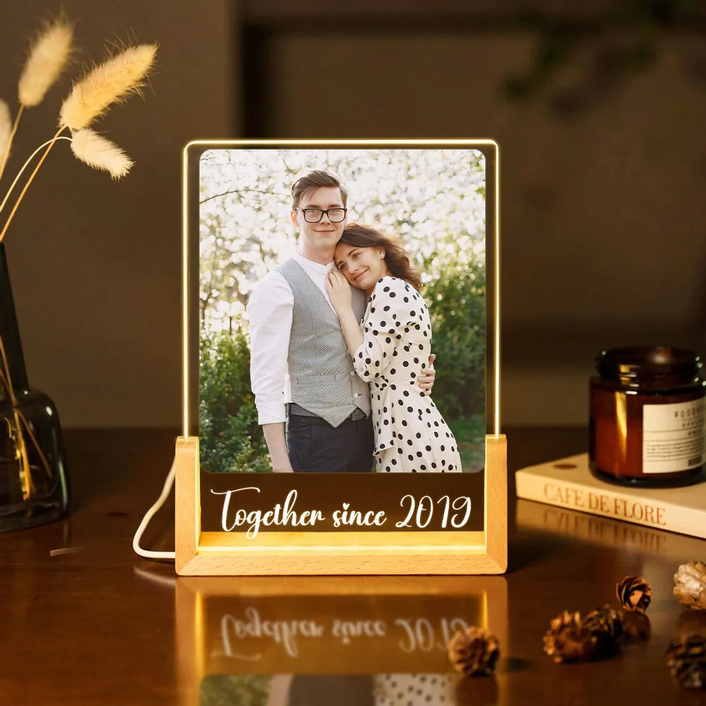 You Make My Heart Smile Personalized LED Light Frame - Romantic Photo Keepsake With Cozy Ambient Light, Creative Gift - Image 7