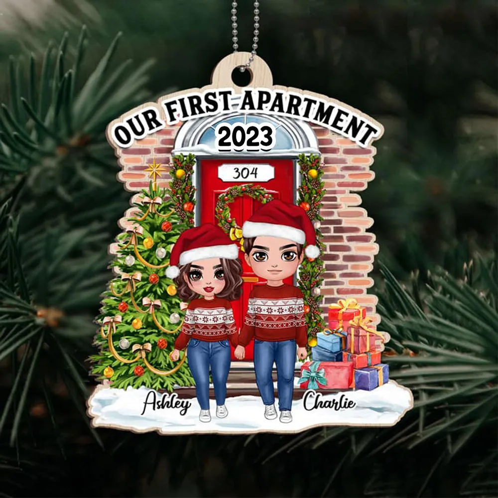 Our First Apartment Acrylic Ornament, Personalized Holiday Couple Keepsake, Cozy Christmas Tree Decor, Creative Gift - Image 3