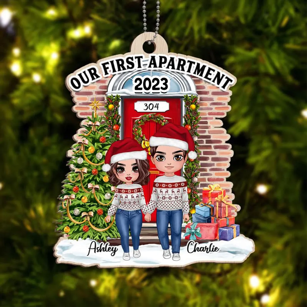 Our First Apartment Acrylic Ornament, Personalized Holiday Couple Keepsake, Cozy Christmas Tree Decor, Creative Gift - Image 4