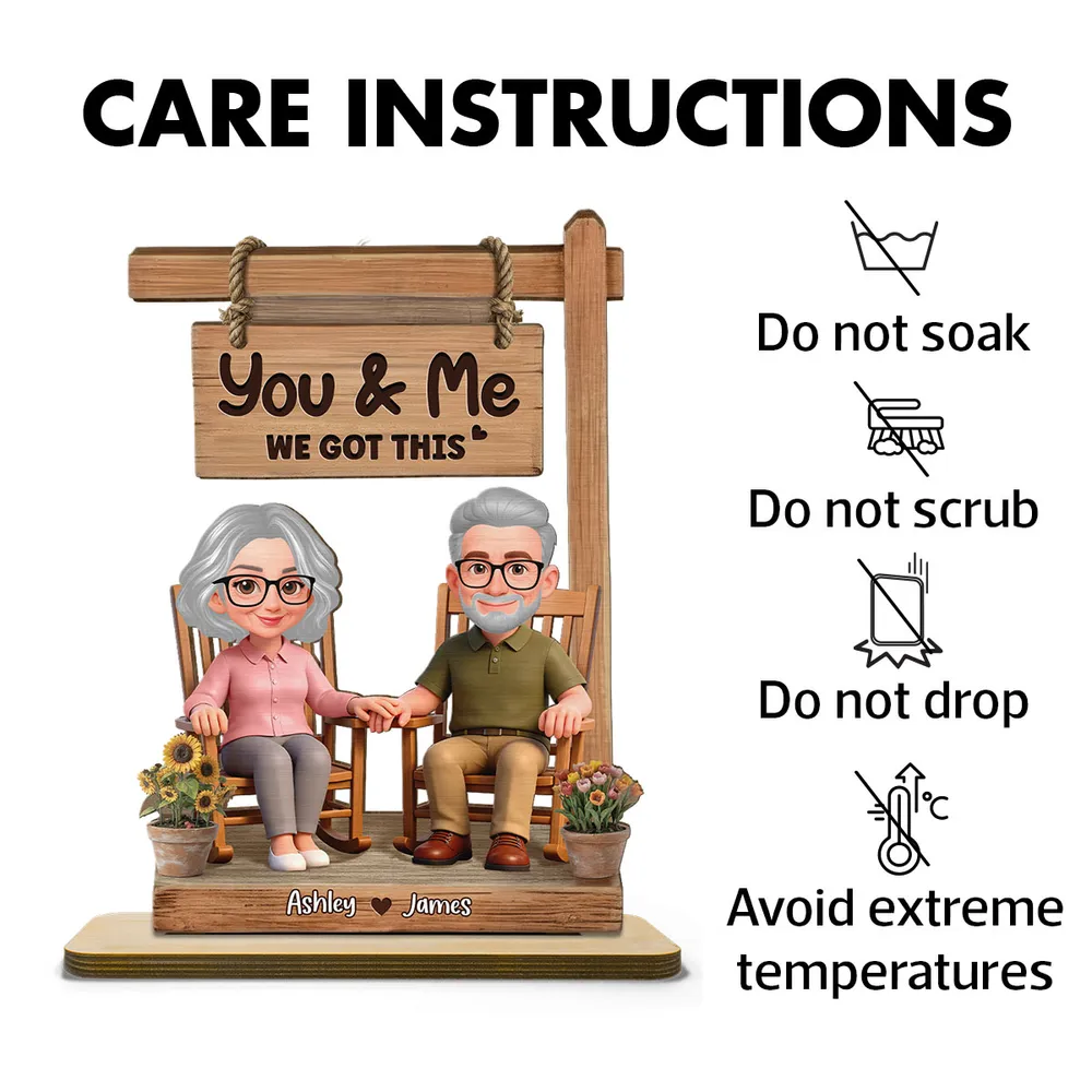 Personalized 2-Layer Wooden Plaque Rocking Chair Couple, You & Me We Got This, Unique Romantic Gift for Husband or Wife - Image 7