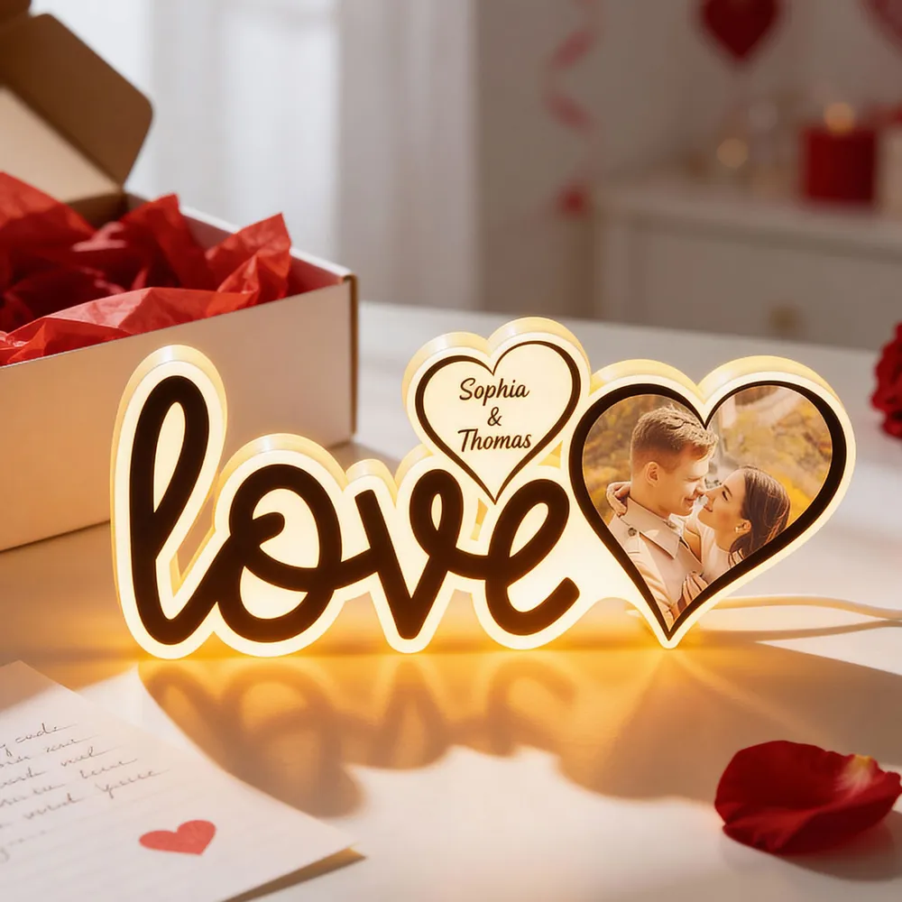 Personalized Love Acrylic Light Box With Custom Photo, Cozy Bedroom Glow, Unique Romantic Gift for Couple - Image 3