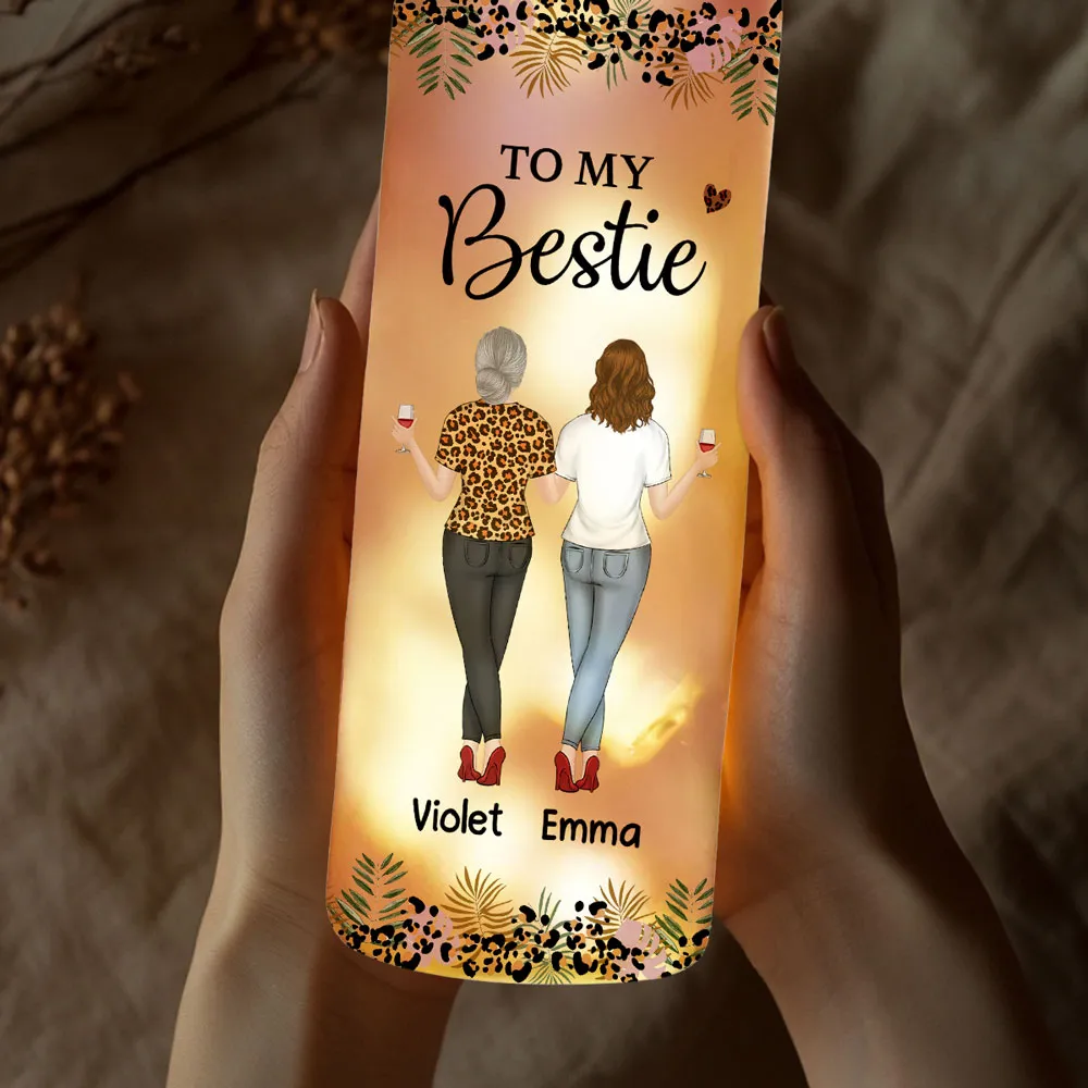 To My Bestie Bottle Lamp, Personalized Friendship Quote With Soft Ambient Light, Thoughtful Gift for Best Friend - Image 2