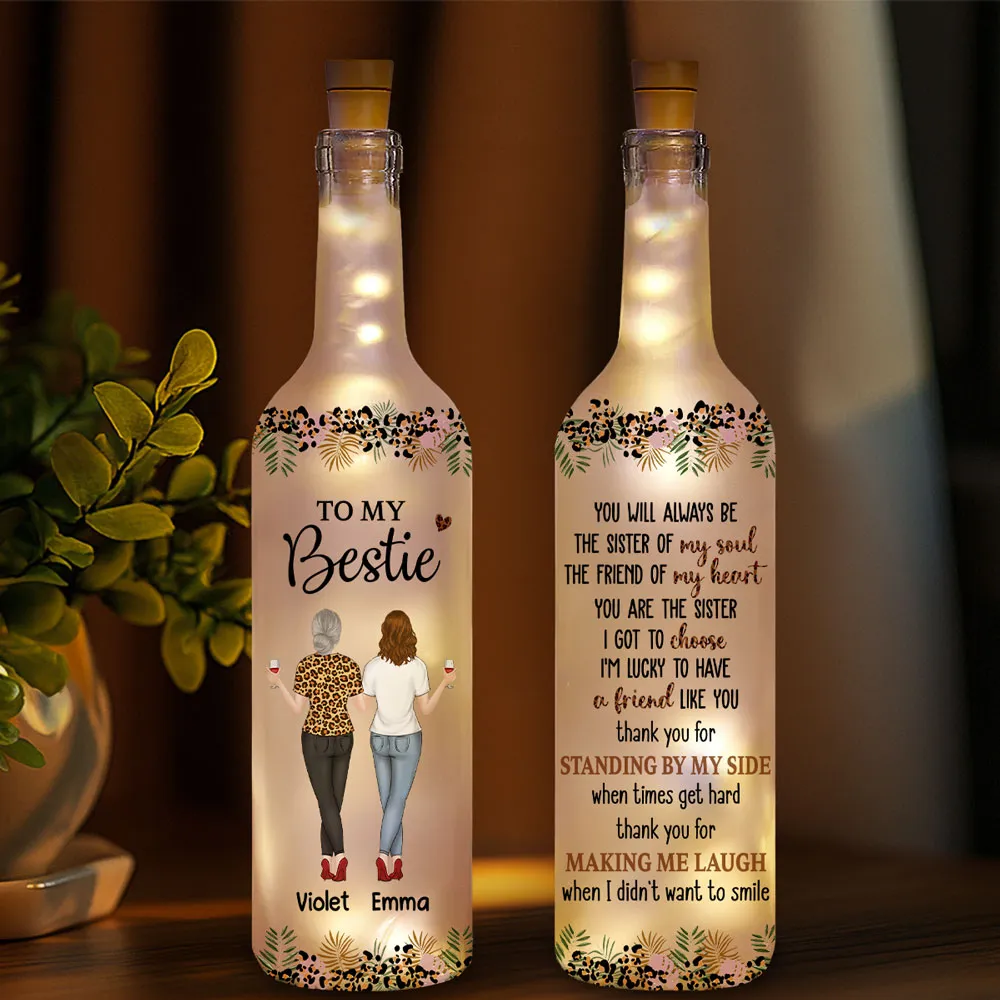 To My Bestie Bottle Lamp, Personalized Friendship Quote With Soft Ambient Light, Thoughtful Gift for Best Friend - Image 6