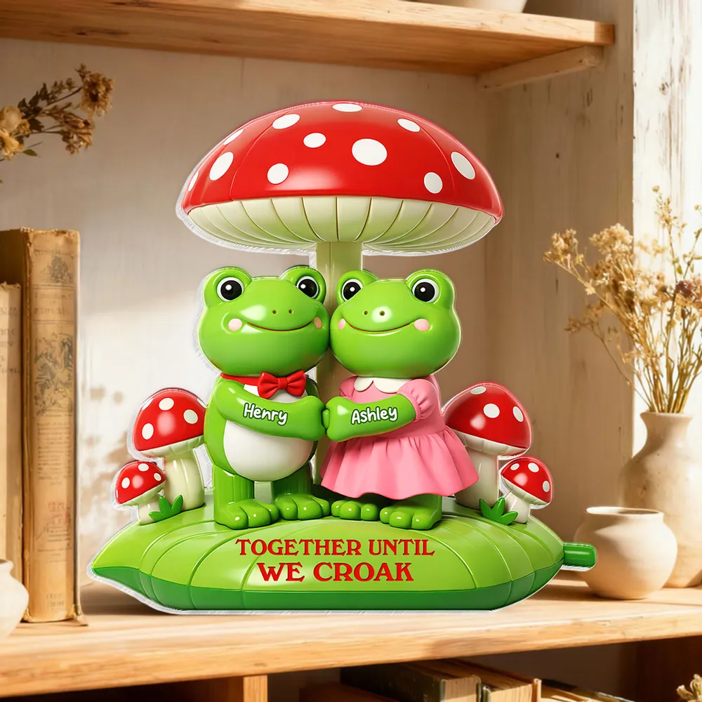 Shaped Acrylic Block Plaque Personalized Frog Love Keepsake Together Until We Croak Sweet Shelf Decor Unique Gift for Wife Husband - Image 3