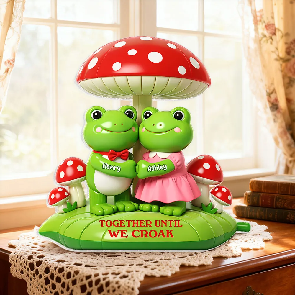 Shaped Acrylic Block Plaque Personalized Frog Love Keepsake Together Until We Croak Sweet Shelf Decor Unique Gift for Wife Husband - Image 4