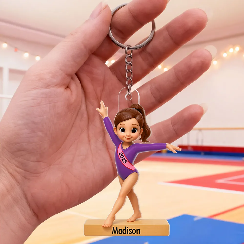 Custom Name Gymnastics Acrylic Keychain Bright Cute Charm for Backpack or Keys A Sweet Unique Gift - Image 2