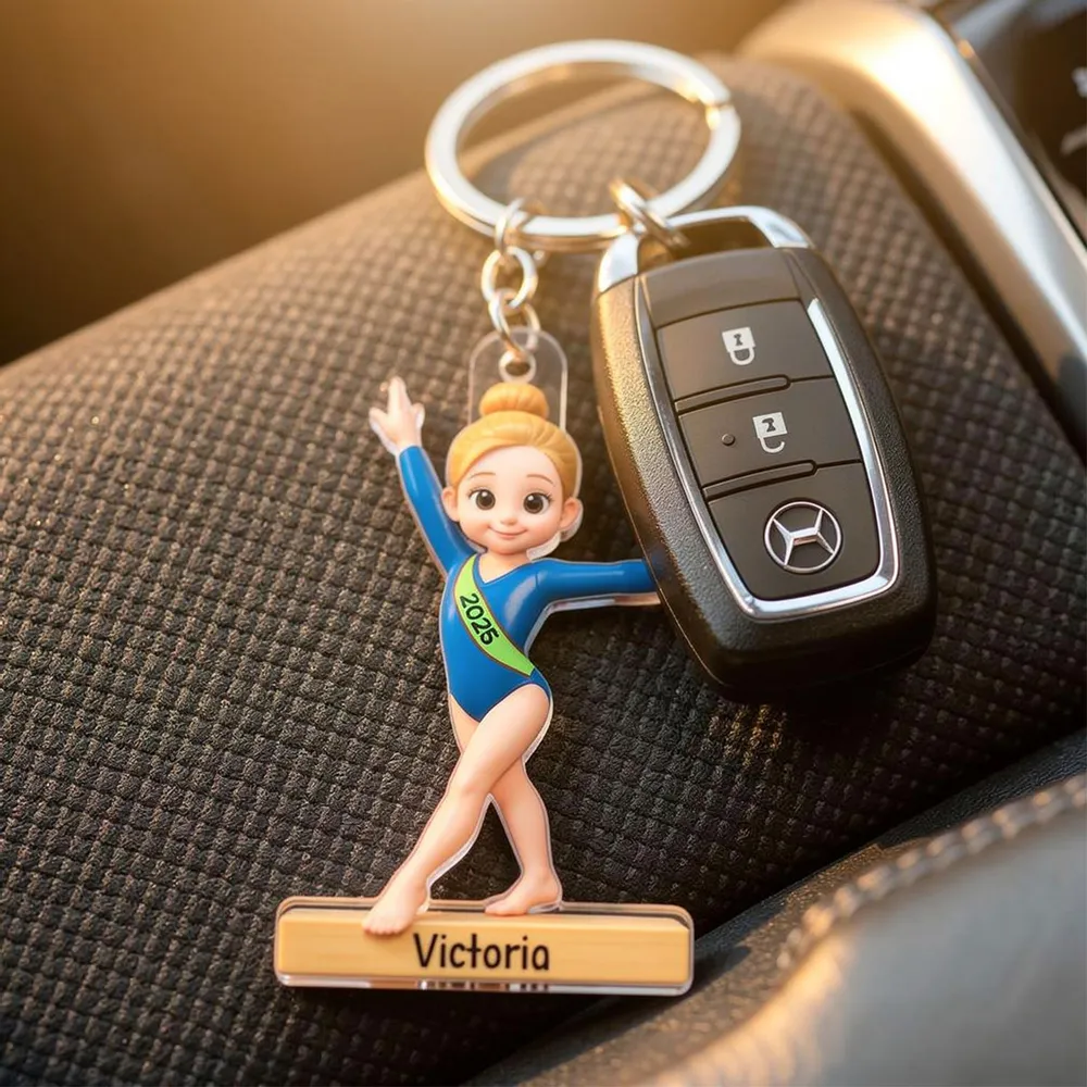 Custom Name Gymnastics Acrylic Keychain Bright Cute Charm for Backpack or Keys A Sweet Unique Gift - Image 3