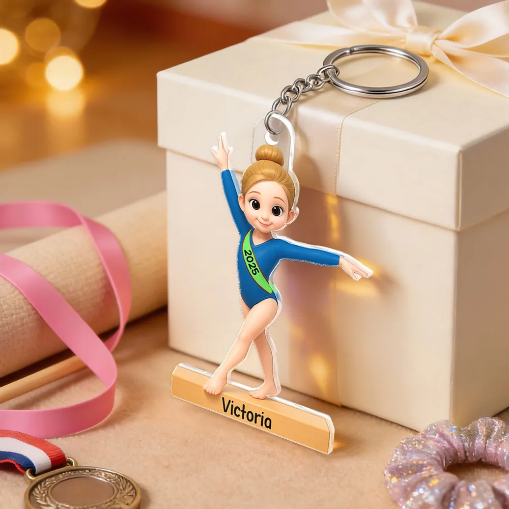 Custom Name Gymnastics Acrylic Keychain Bright Cute Charm for Backpack or Keys A Sweet Unique Gift - Image 6
