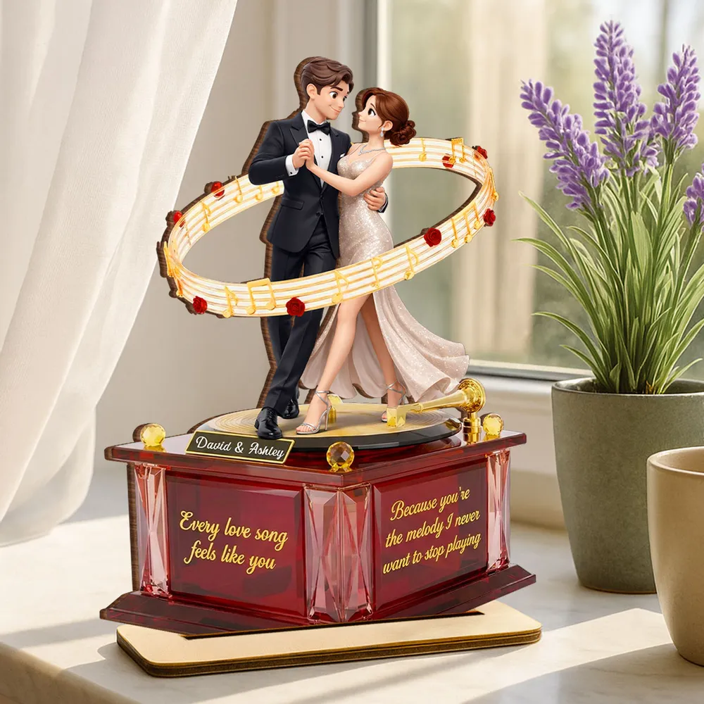 Personalized 2-Layer Wooden Plaque Dancing Couple with Musical Notes Romantic Gift for Him or Her, A Unique Love Keepsake - Image 3