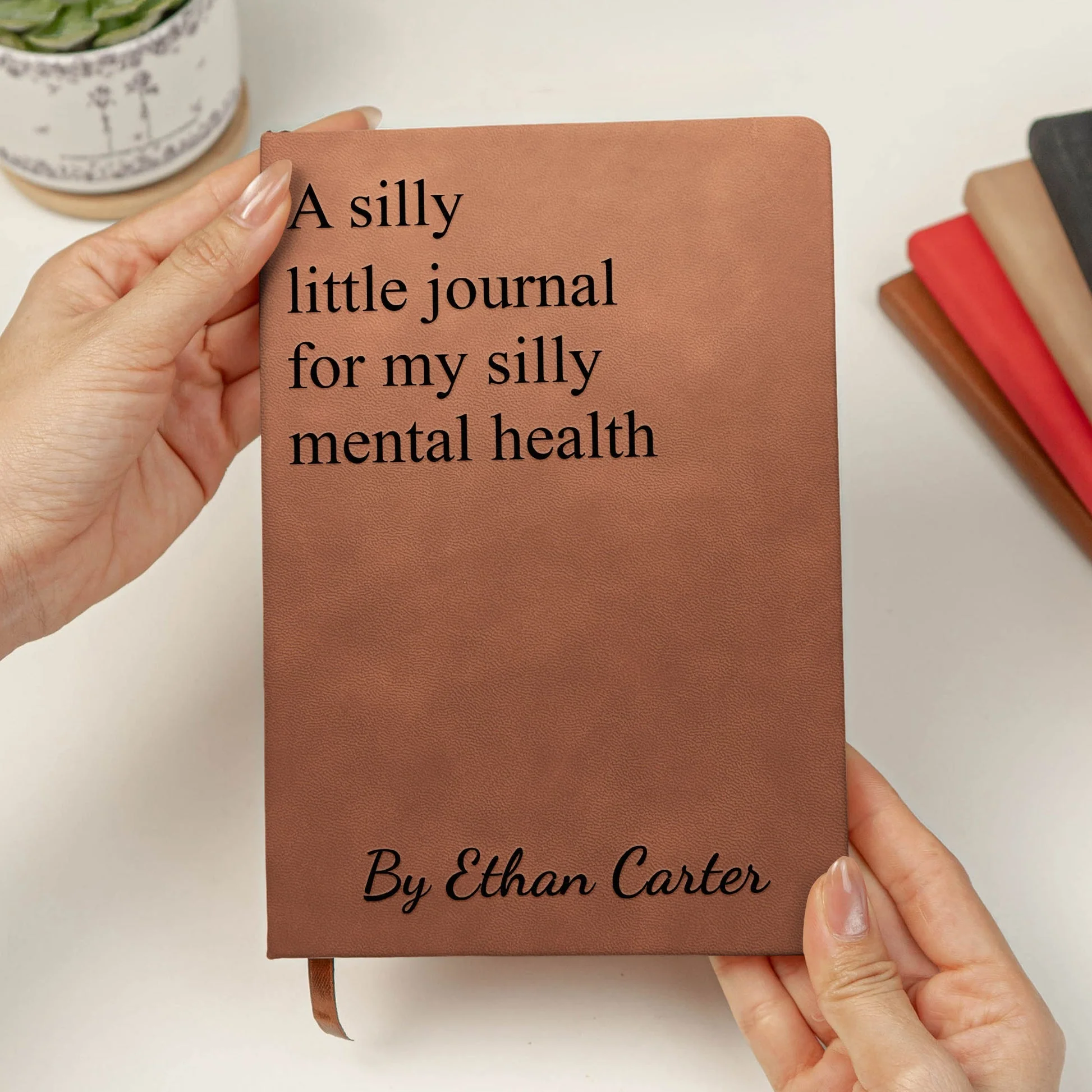 Sassy Swear Quote Leather Journal, Personalized Feelings Notebook, Funny Self Care Gift For Her Or Him - Image 6