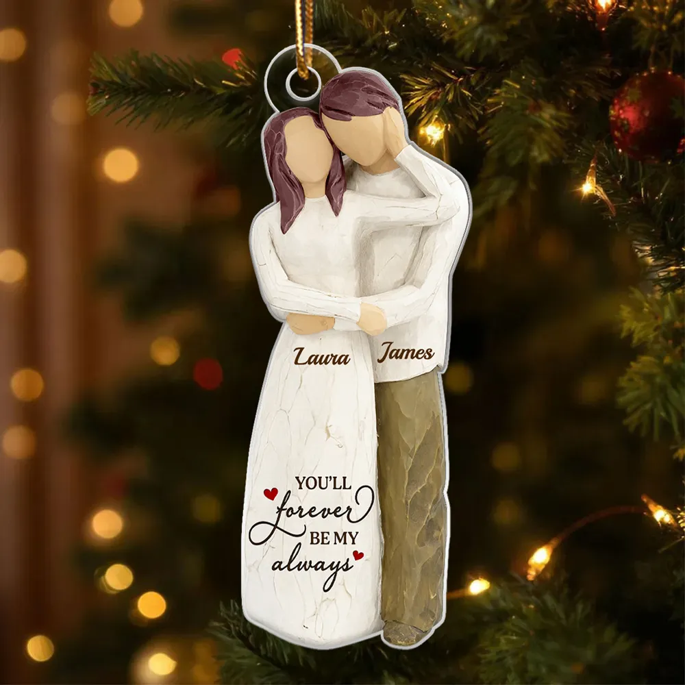 Personalized Couple Hugging Acrylic Ornament Romantic Christmas Tree Decor Unique Creative Gift For Husband Or Wife - Image 3