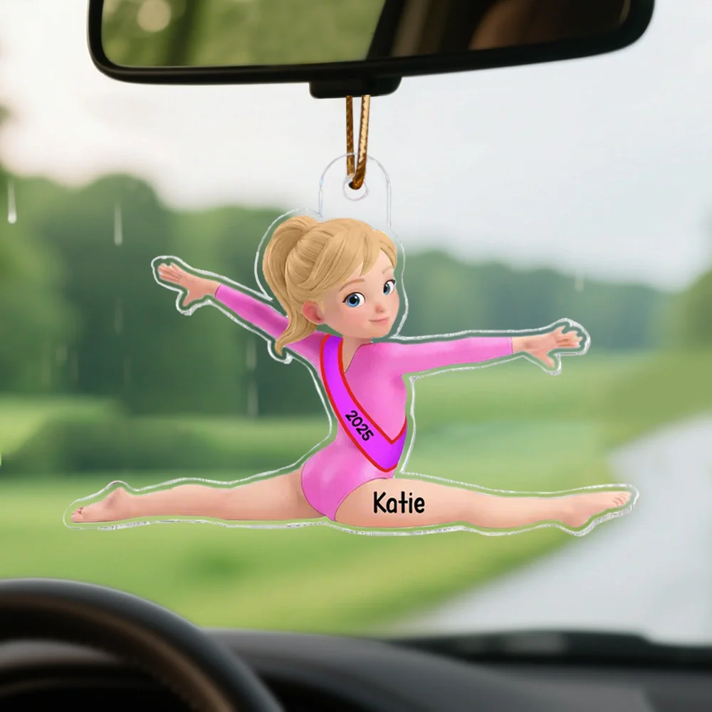 Custom Gymnastics Acrylic Ornament With Pink Leotard Look, Sweet Holiday Tree Decor, Creative Gift For Kids - Image 6