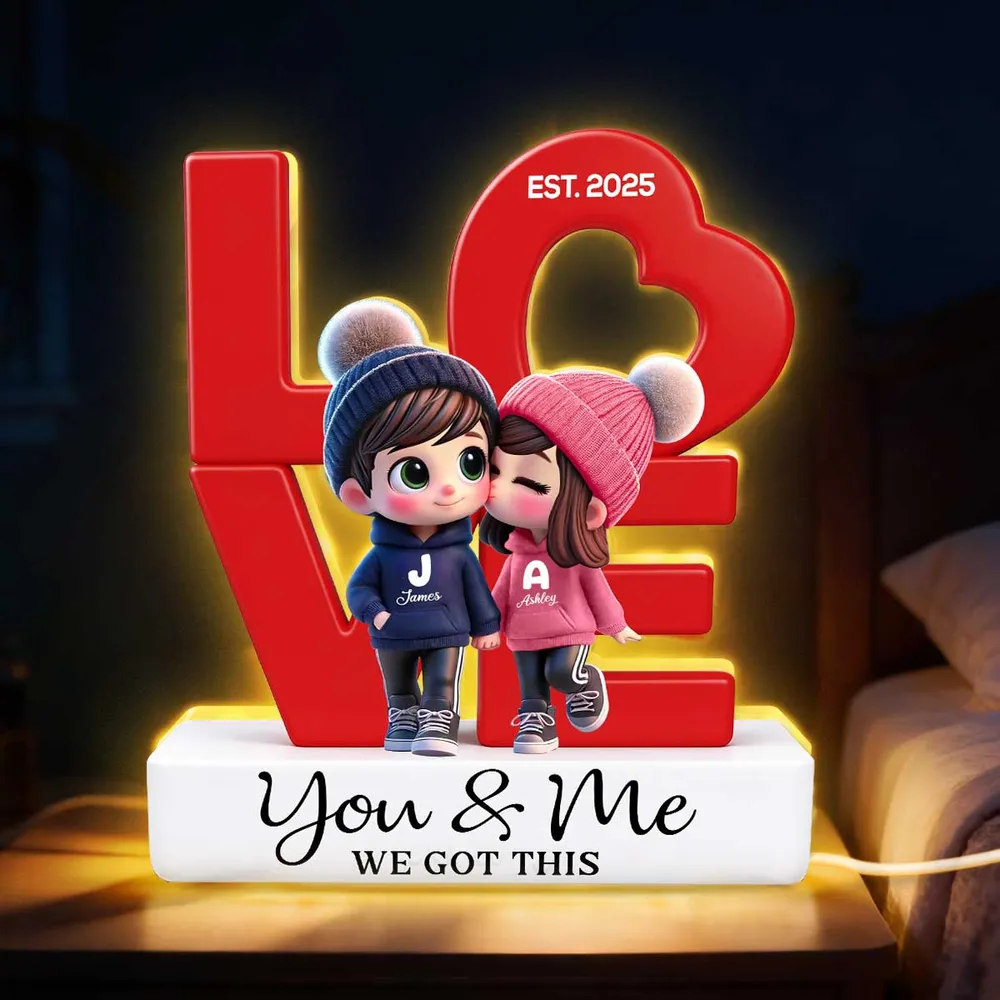 You & Me We Got This Acrylic Light Box with Warm Glow - Personalized Romantic Keepsake Gift for Couples - Image 5