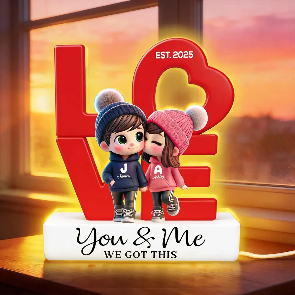 You & Me We Got This Acrylic Light Box with Warm Glow - Personalized Romantic Keepsake Gift for Couples - Image 6