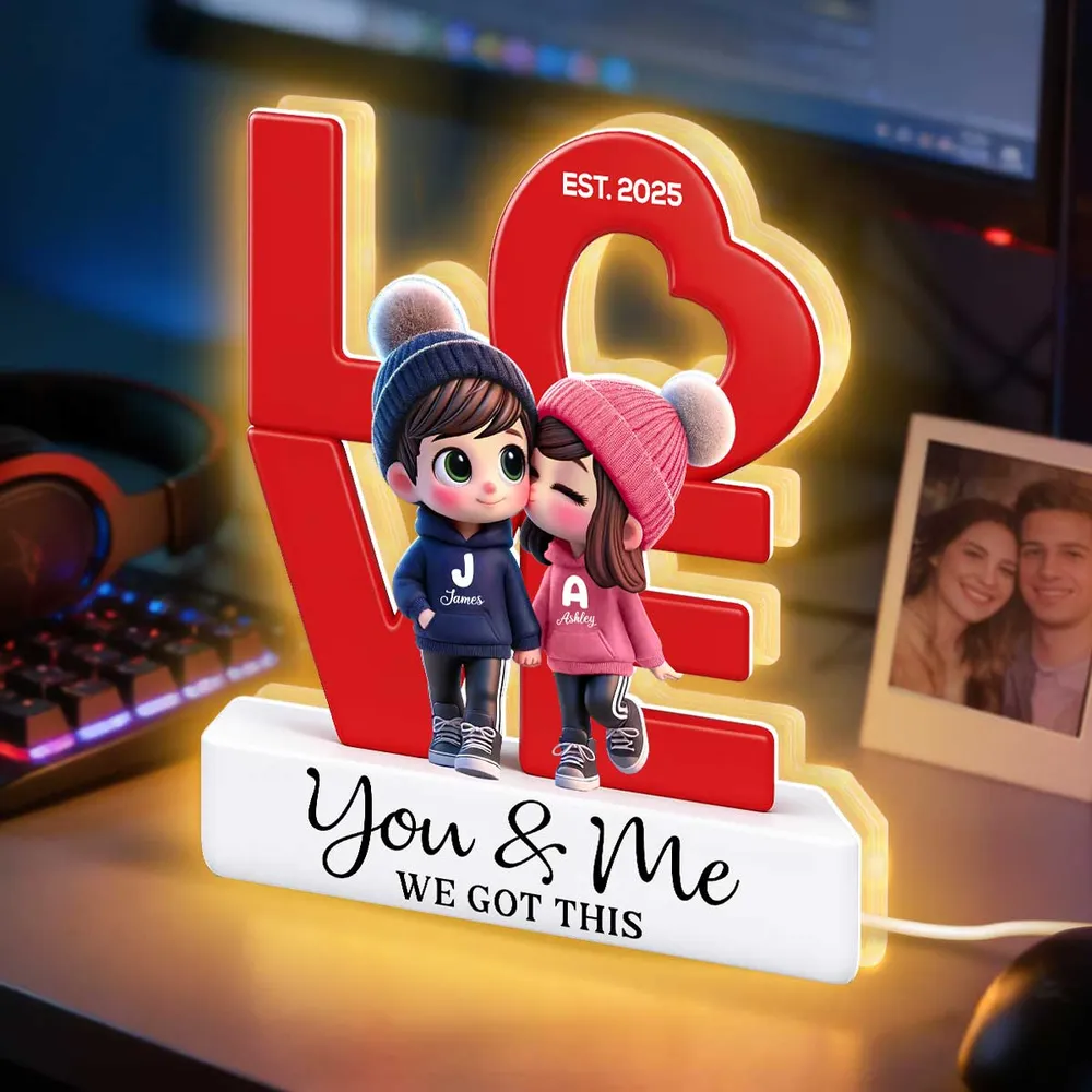 You & Me We Got This Acrylic Light Box with Warm Glow - Personalized Romantic Keepsake Gift for Couples - Image 8