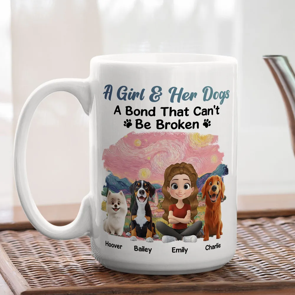 A Girl & Her Dog Ceramic Mug, Personalized Keepsake Gift for Dog Moms, Cute Sunset Illustration for Cozy Coffee - Image 5