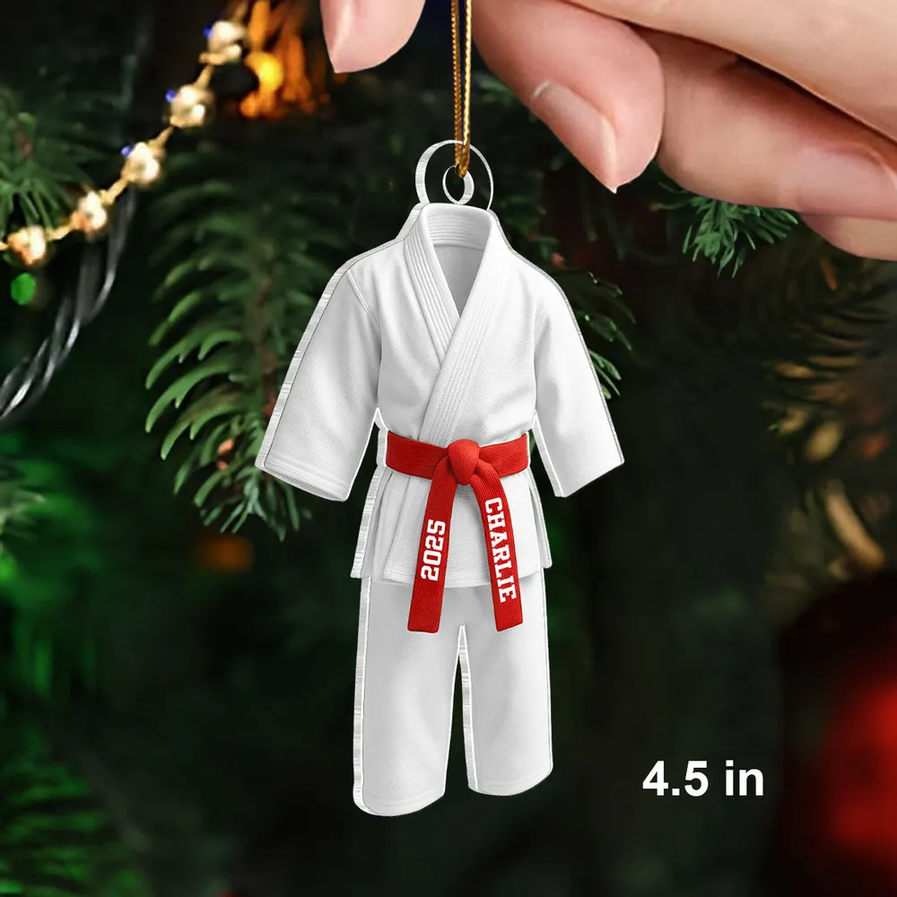 Personalized Martial Arts Uniform Acrylic Ornament, Unique Gift for Kids or Grandkids, Cute Dojo Keepsake for Home Decor - Image 2