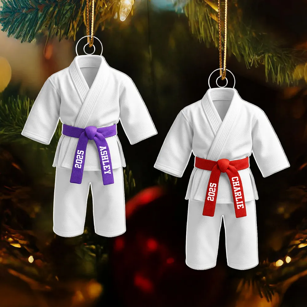 Personalized Martial Arts Uniform Acrylic Ornament, Unique Gift for Kids or Grandkids, Cute Dojo Keepsake for Home Decor - Image 3