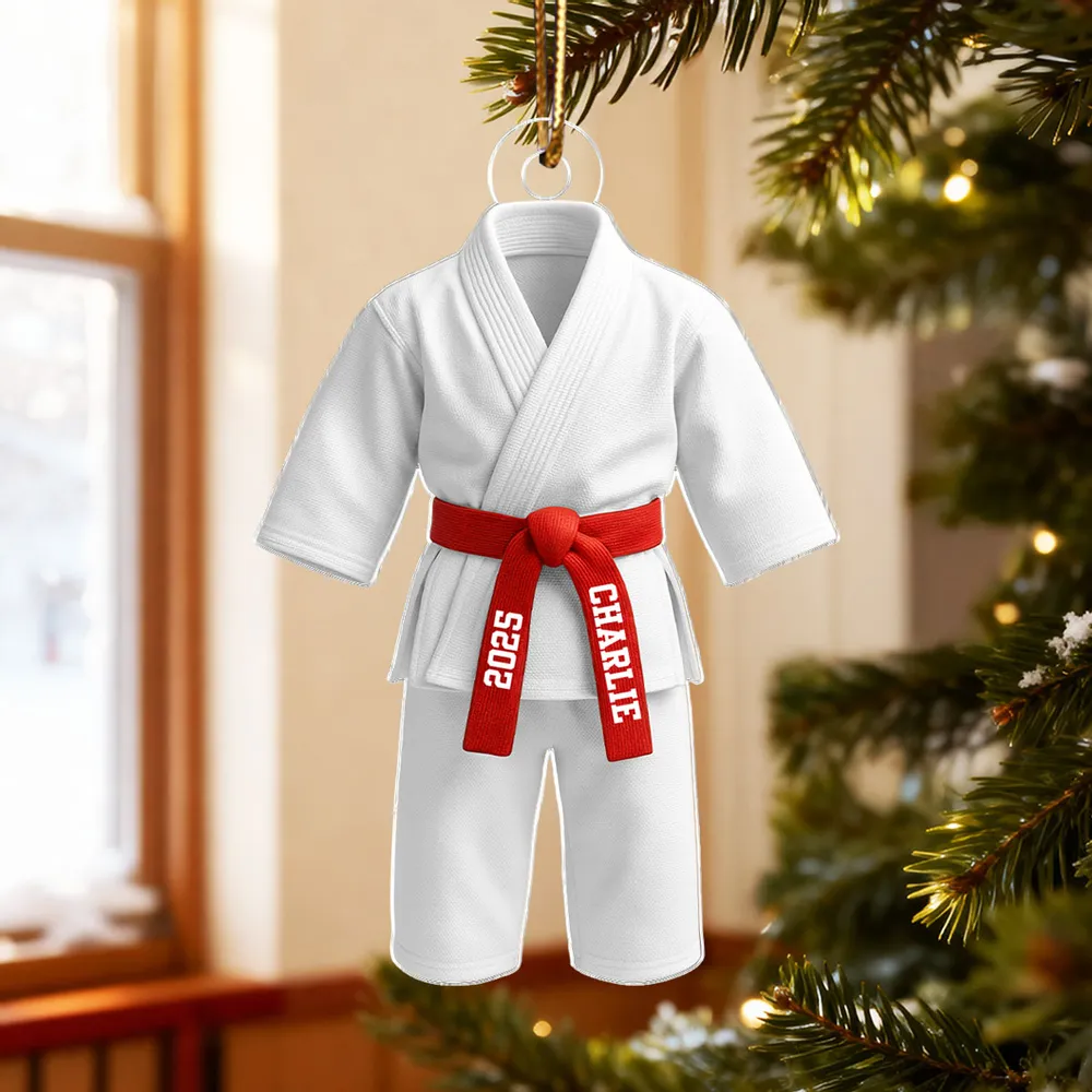 Personalized Martial Arts Uniform Acrylic Ornament, Unique Gift for Kids or Grandkids, Cute Dojo Keepsake for Home Decor - Image 5
