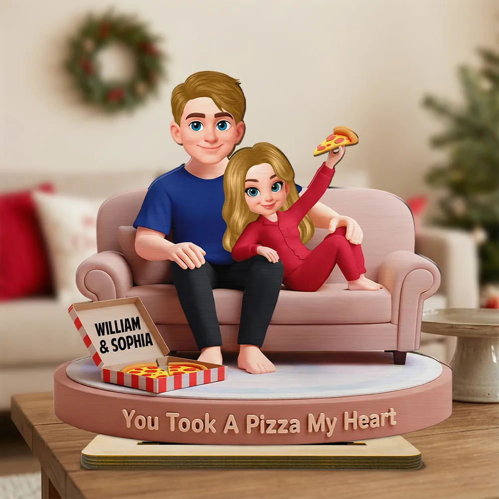 You Took A Pizza My Heart Wooden Plaque - Personalized Cute Couple Home Decor, Funny Romantic Gift - Image 7