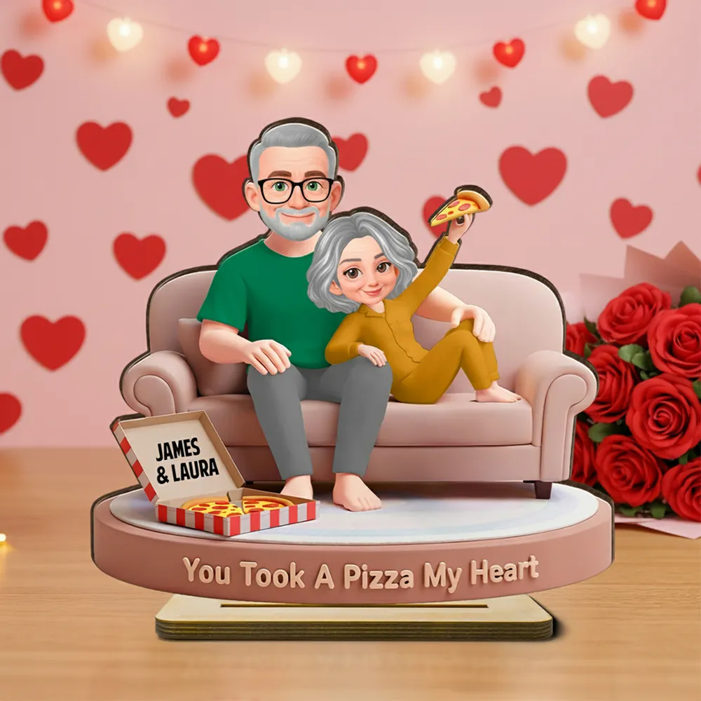 You Took A Pizza My Heart Wooden Plaque - Personalized Cute Couple Home Decor, Funny Romantic Gift - Image 8