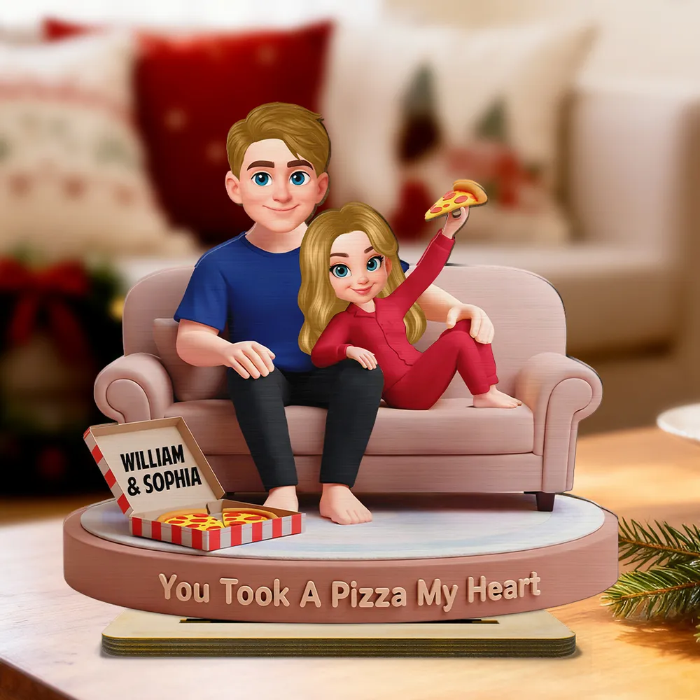 You Took A Pizza My Heart Wooden Plaque - Personalized Cute Couple Home Decor, Funny Romantic Gift - Image 9