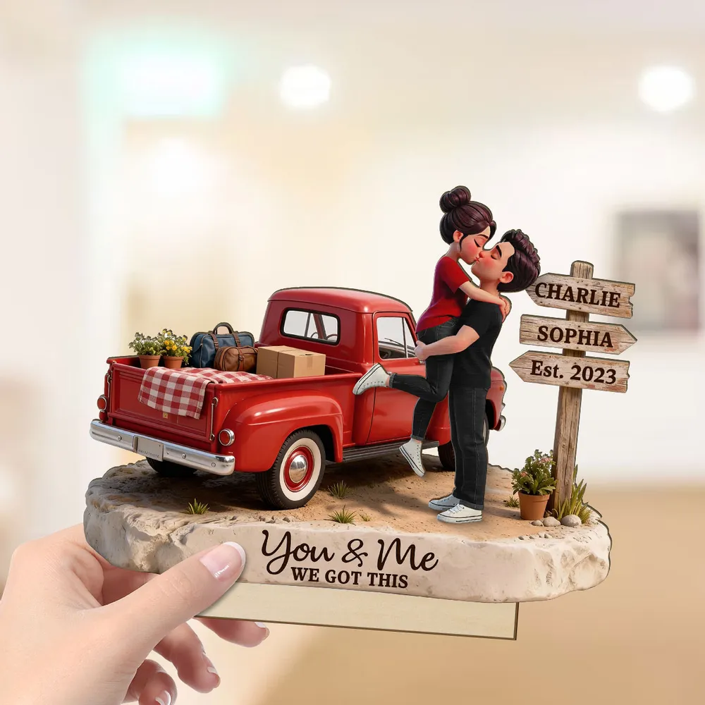 You & Me We Got This 2-Layer Wooden Plaque, Personalized Couple Keepsake Gift for Anniversary or Home Decor - Image 3