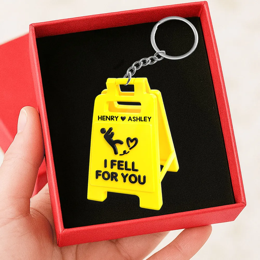 I Fell For You Acrylic Keychain with Custom Names - Sweet Romantic Bag Charm, Unique Gift for Her or Him - Image 5