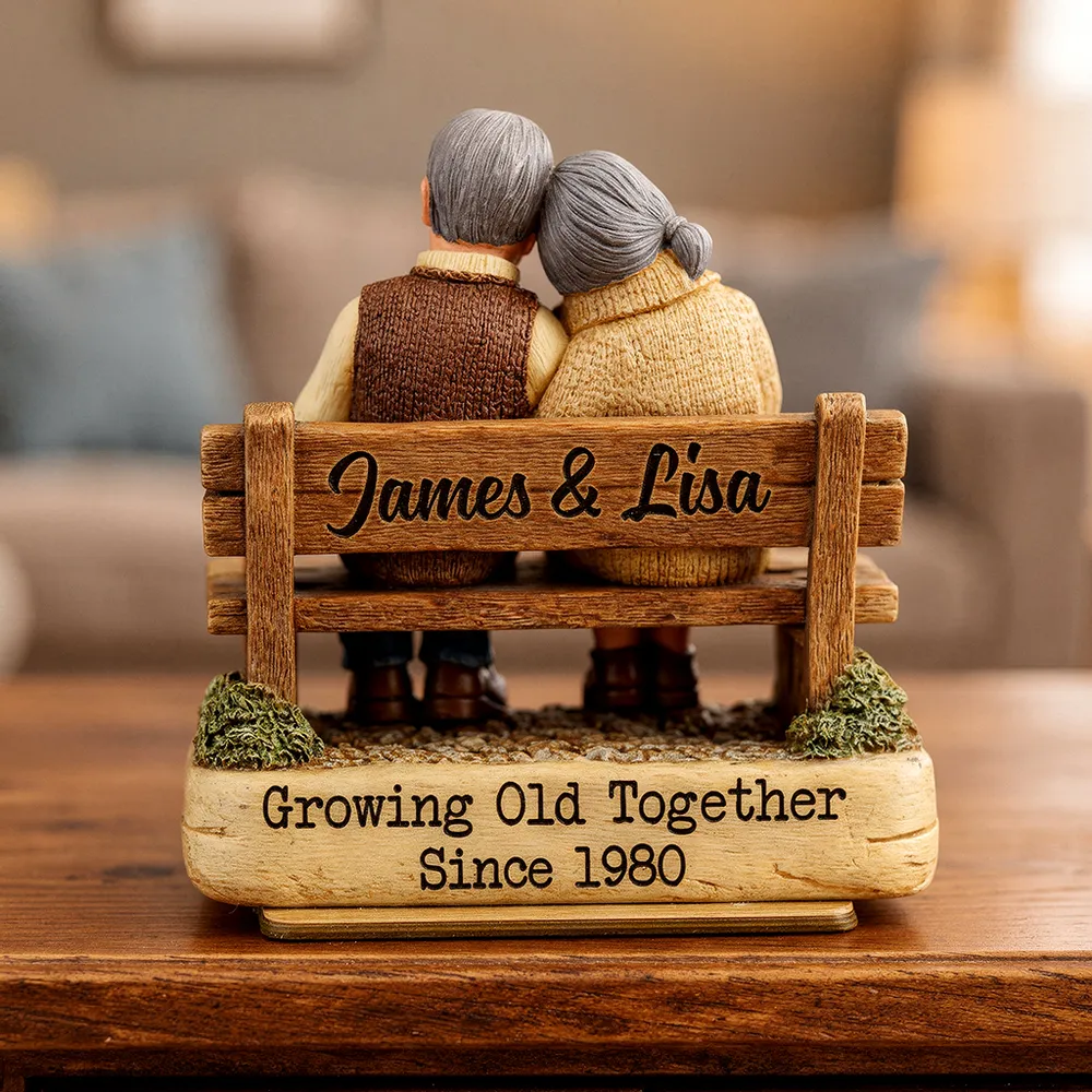 Personalized 2-Layer Wooden Plaque with Cuddling Couple on a Bench, Unique Gift for Couples, Sweet Home Display - Image 4