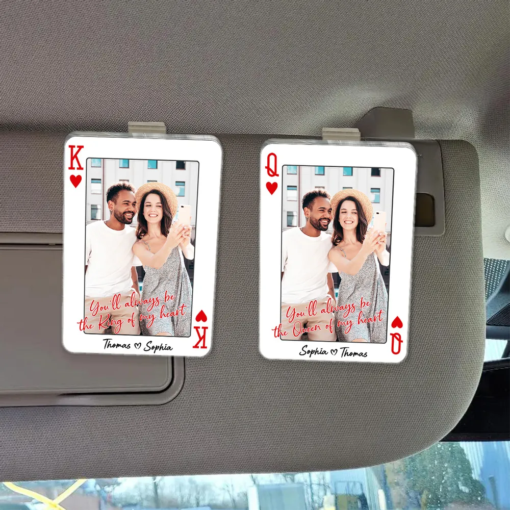 Personalized Acrylic Car Visor Clip Photo Card Couple Selfie Sweet Quote - Unique Romantic Gift for Him or Her - Image 4