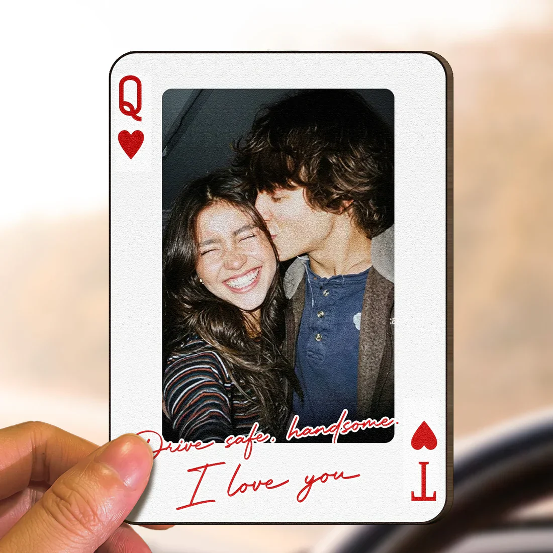 Personalized Wooden Car Visor Clip With Photo Card Style - Drive Safe Love Note For Couple, Unique Gift - Image 5