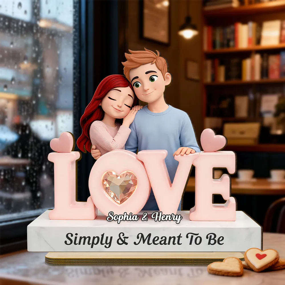 Simply & Meant To Be Wooden Plaque, Personalized Love Decor for Couple Nightstand or Shelf, Thoughtful Unique Gift - Image 3