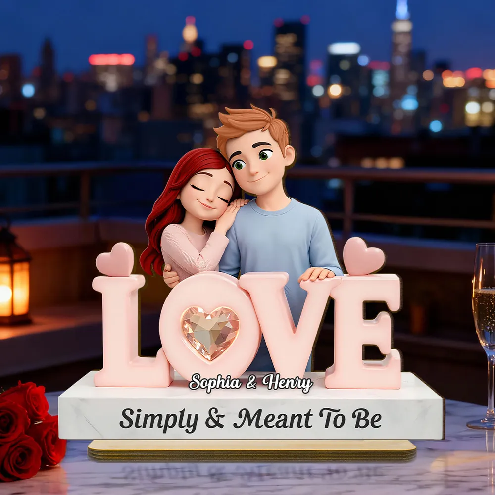 Simply & Meant To Be Wooden Plaque, Personalized Love Decor for Couple Nightstand or Shelf, Thoughtful Unique Gift - Image 5