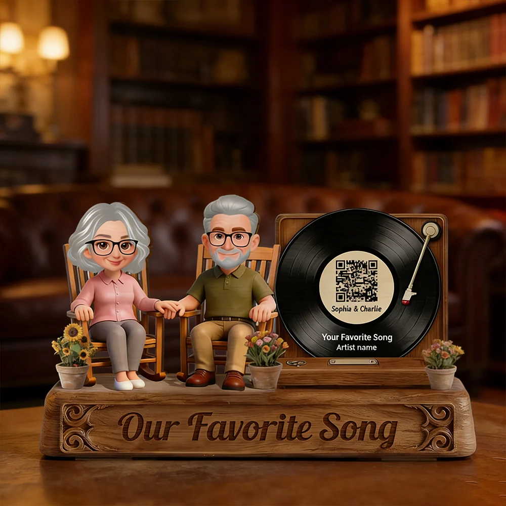 Our Favorite Song 2-Layer Wooden Plaque, Personalized Couple Keepsake for Anniversary or Birthday, Sweet Living Room Display Gift