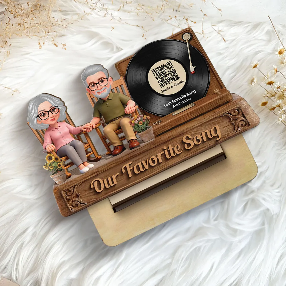 Our Favorite Song 2-Layer Wooden Plaque, Personalized Couple Keepsake for Anniversary or Birthday, Sweet Living Room Display Gift - Image 4