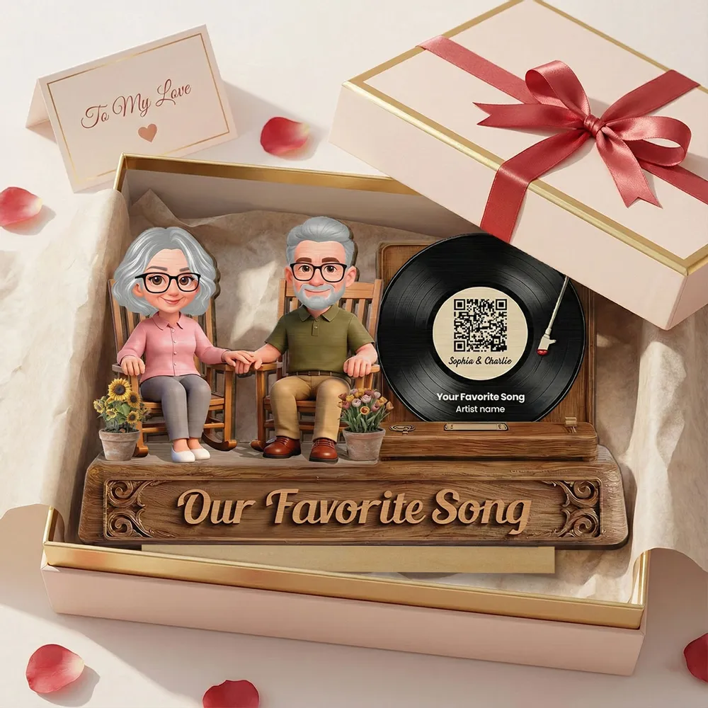 Our Favorite Song 2-Layer Wooden Plaque, Personalized Couple Keepsake for Anniversary or Birthday, Sweet Living Room Display Gift - Image 5