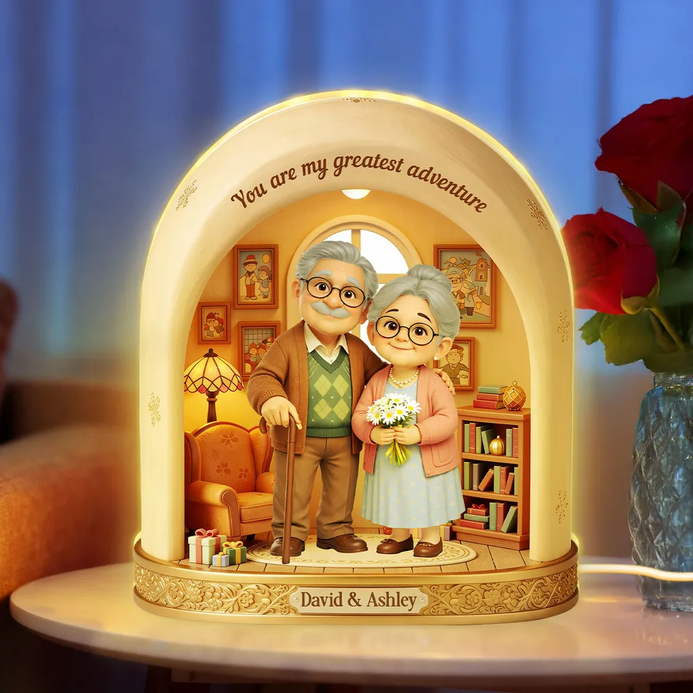 You are my greatest adventure Acrylic Light Box, Personalized Sweet Couple Keepsake Lamp for Bedroom or Bookshelf Gift - Image 6