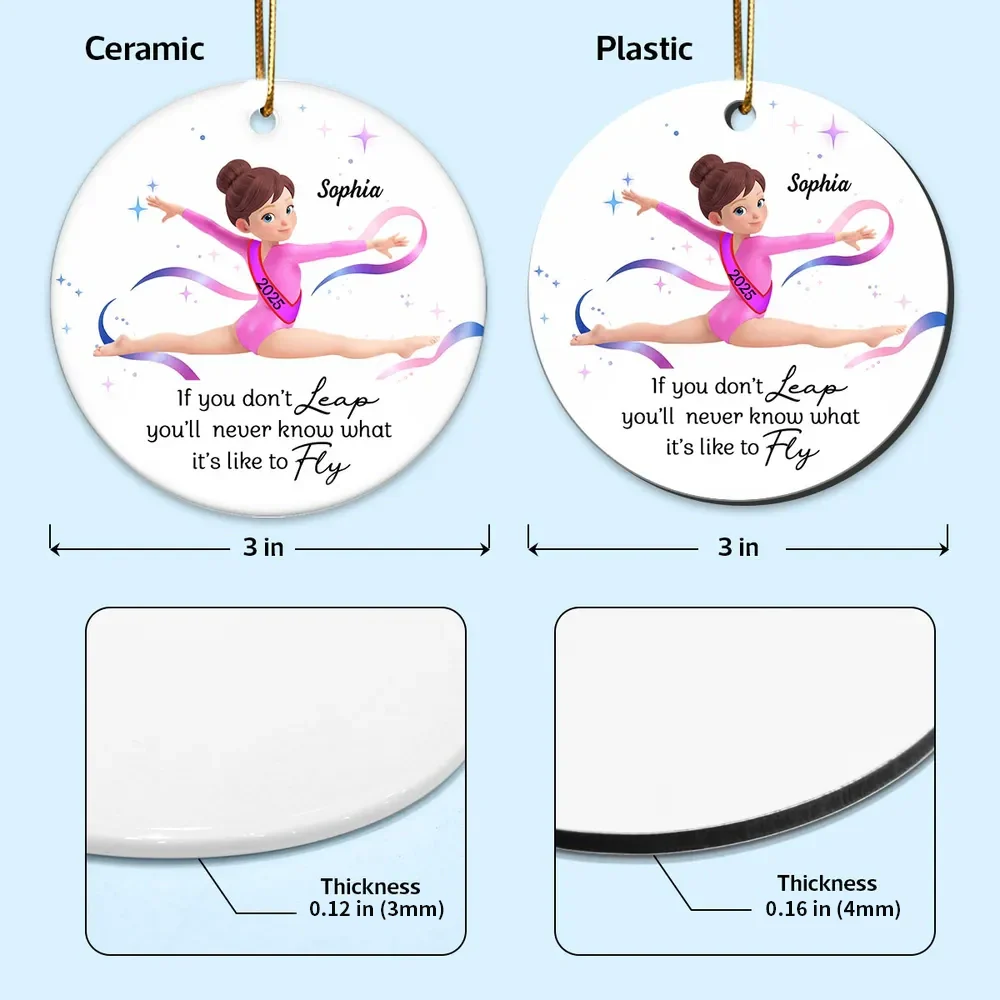 Ceramic Ornament with Inspirational Gymnast Quote - Sweet Holiday Keepsake and Creative Gift for a Young Gymnast - Image 4