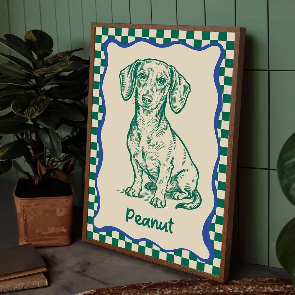 Personalized Dog Portrait Poster Modern Blue Line Art Wall Decor, Unique Creative Gift for Dog Lovers - Image 10