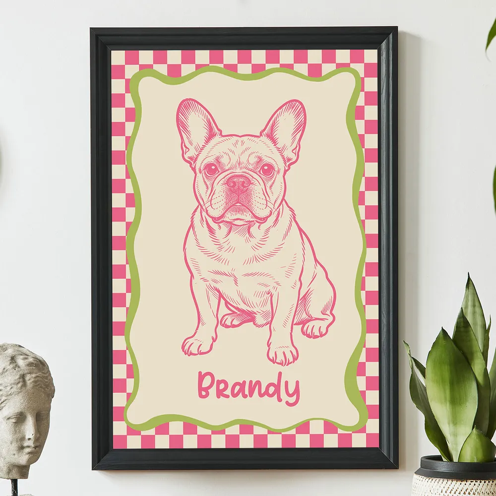 Personalized Dog Portrait Poster Modern Blue Line Art Wall Decor, Unique Creative Gift for Dog Lovers - Image 2