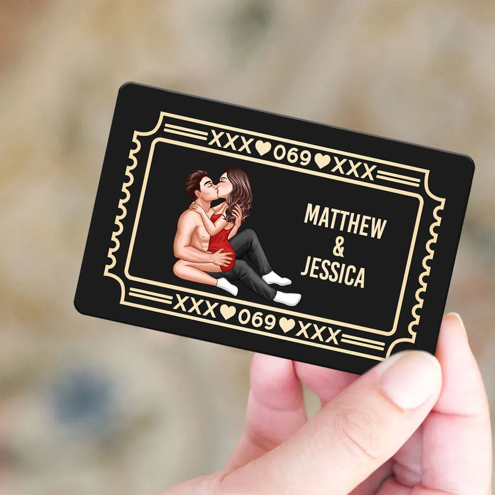 Personalized Pound Town Ticket Metal Wallet Card, Funny Couple Gift for Boyfriend or Husband, Slim Modern Keepsake - Image 2