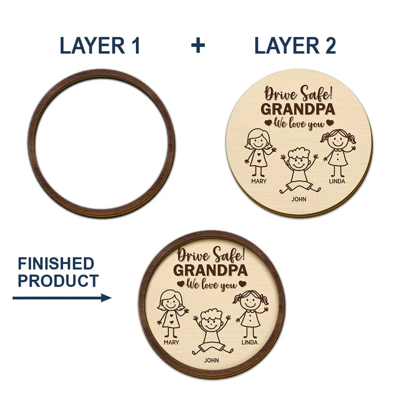 Personalized Car Visor Clip with Drive Safe Daddy Message and Cute Stick Figure - Unique Gift for Dad - Image 5