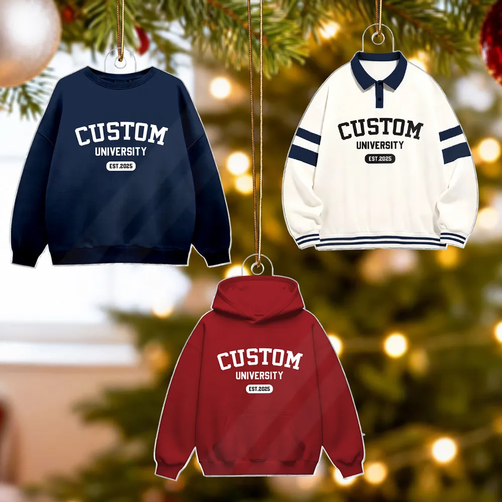 Personalized School Spirit Acrylic Ornament Custom University Sweater Look Holiday Decor Unique Gift - Image 6